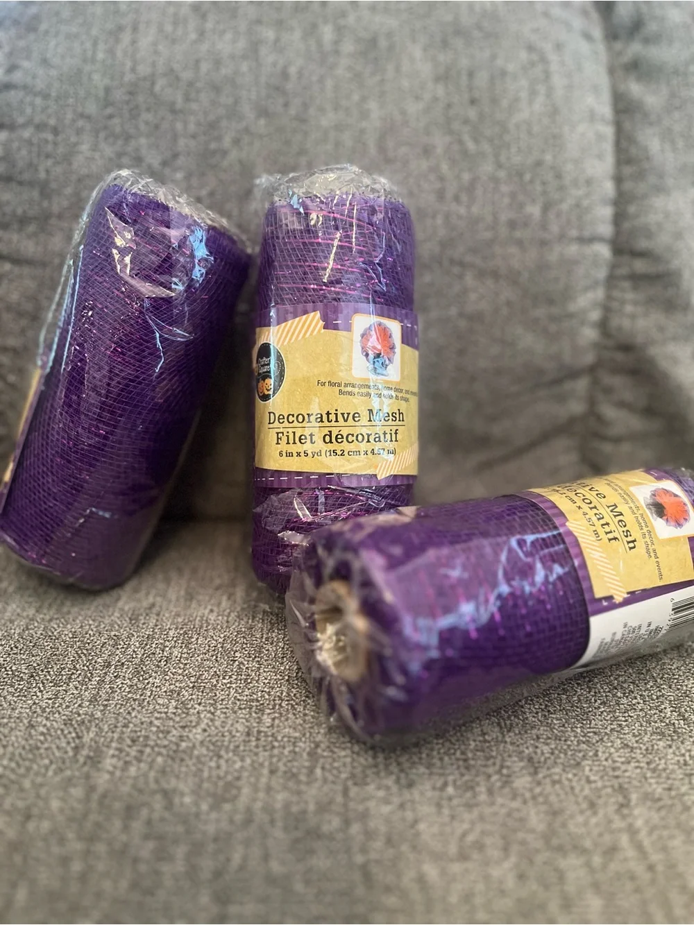 Home Decor Halloween Holiday Mesh Ribbon Roll - Purple